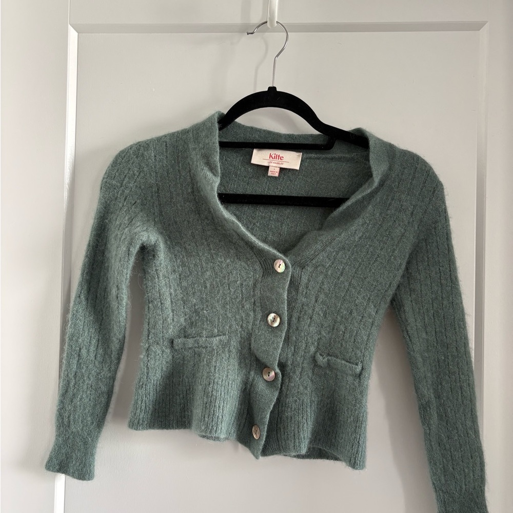 Kilte Sage Knit Button-Front Women's Sweater - Picture 2 of 4